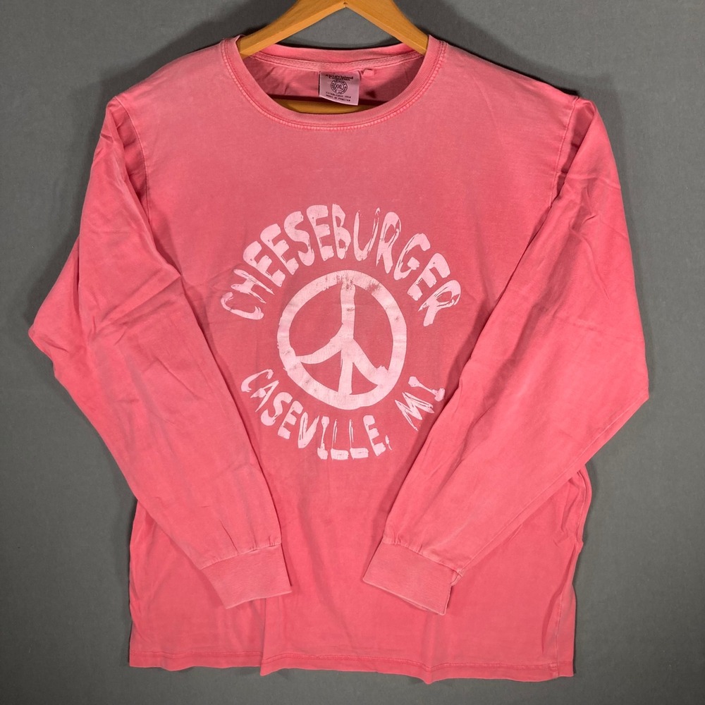 Caseville MI Cheeseburger Festival Shirt Mens XXL Long Sleeve Graphic Tee‎